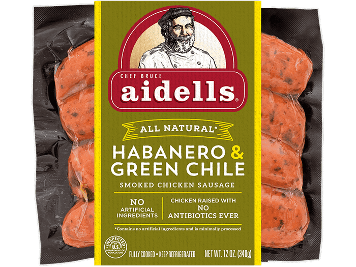 ALL NATURAL* HABANERO & GREEN CHILE SMOKED CHICKEN SAUSAGE