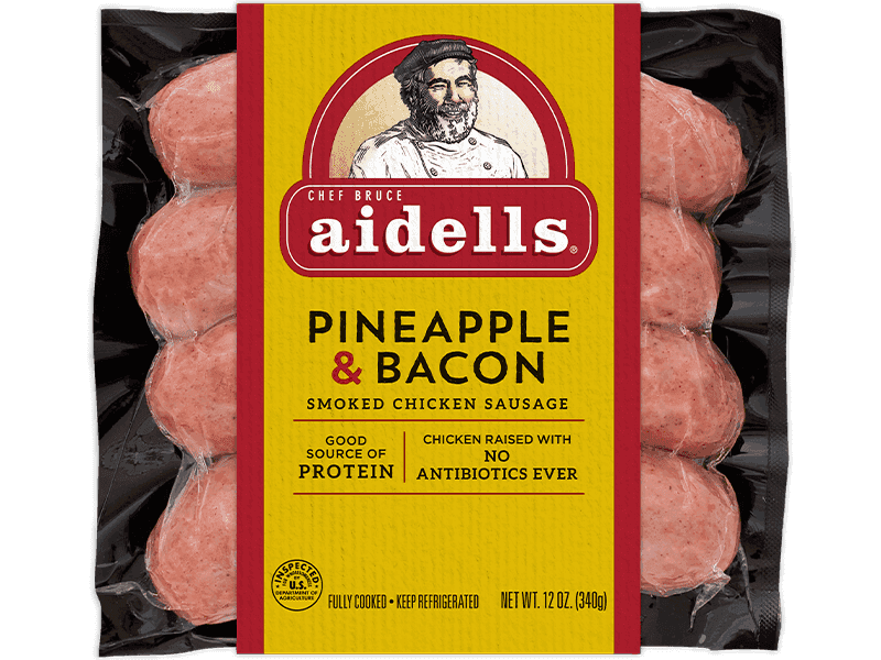 PINEAPPLE & BACON SMOKED CHICKEN SAUSAGE